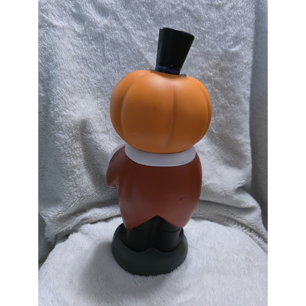 Vtg Halloween Pumpkin Man Light-Up‎ Deco Top Hat & Lollipop 12" Jack-O-Lantern - Picture 12 of 15